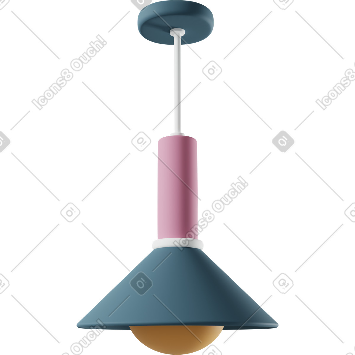 Иллюстрация Chandelier with blue tapered lampshade в стиле 3D Casual life — скачать в форматах PNG, SVG