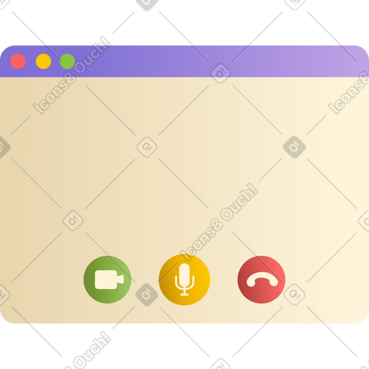 Online call window illustration in Silky style download in PNG, SVG