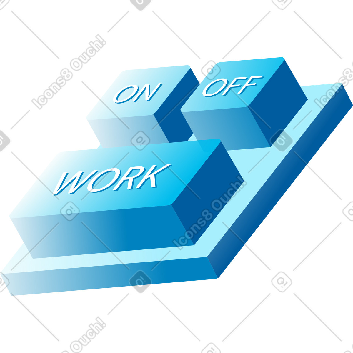 Pulsanti di lavoro illustrazione in stile Icy scarica in PNG, SVG