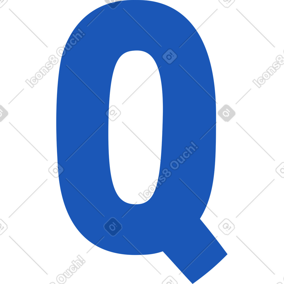 Letter q illustration in Storyline style download in PNG, SVG