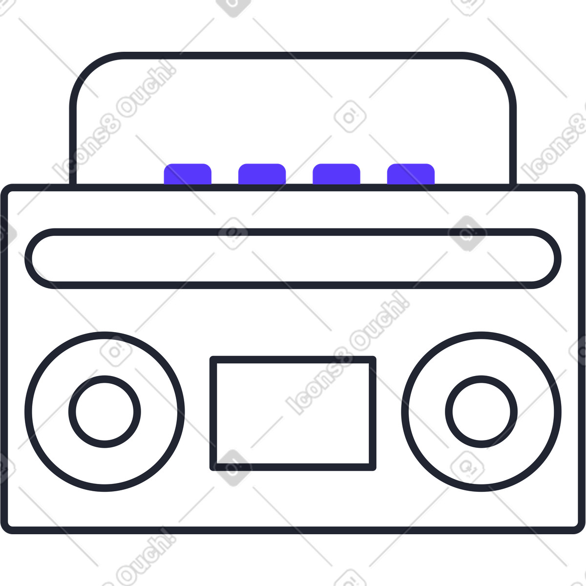 Record player illustration in Pablita style download in PNG, SVG