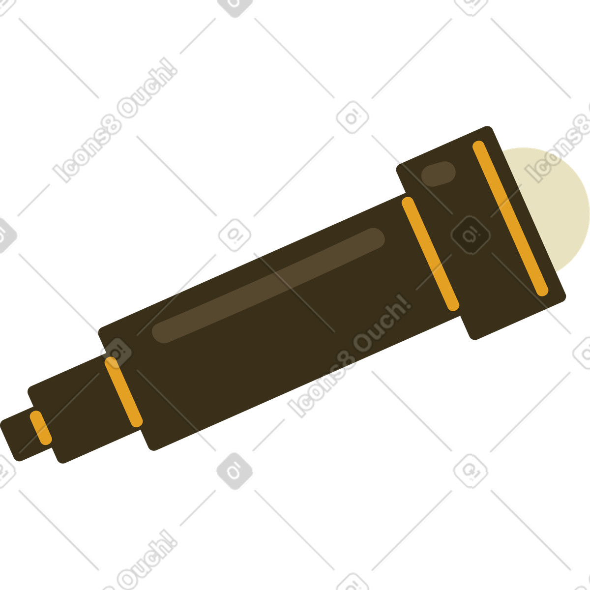 Telescope illustration in Arabica style download in PNG, SVG