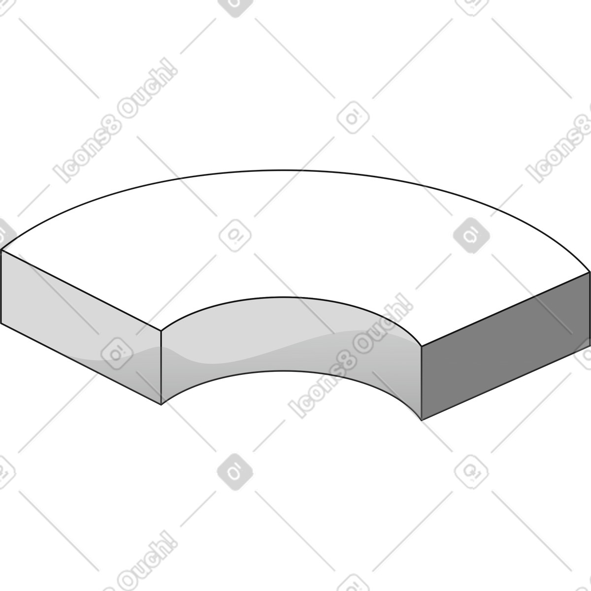 Isometric diagram segment shape illustration in Futuristic style download in PNG, SVG