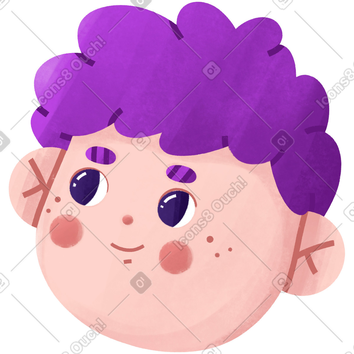 Illustration Young man looking up dans le style Bonbon à télécharger aux formats PNG, SVG
