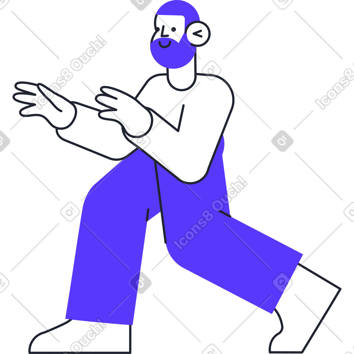 Иллюстрация Бородач в стиле Pablita — скачать в форматах PNG, SVG