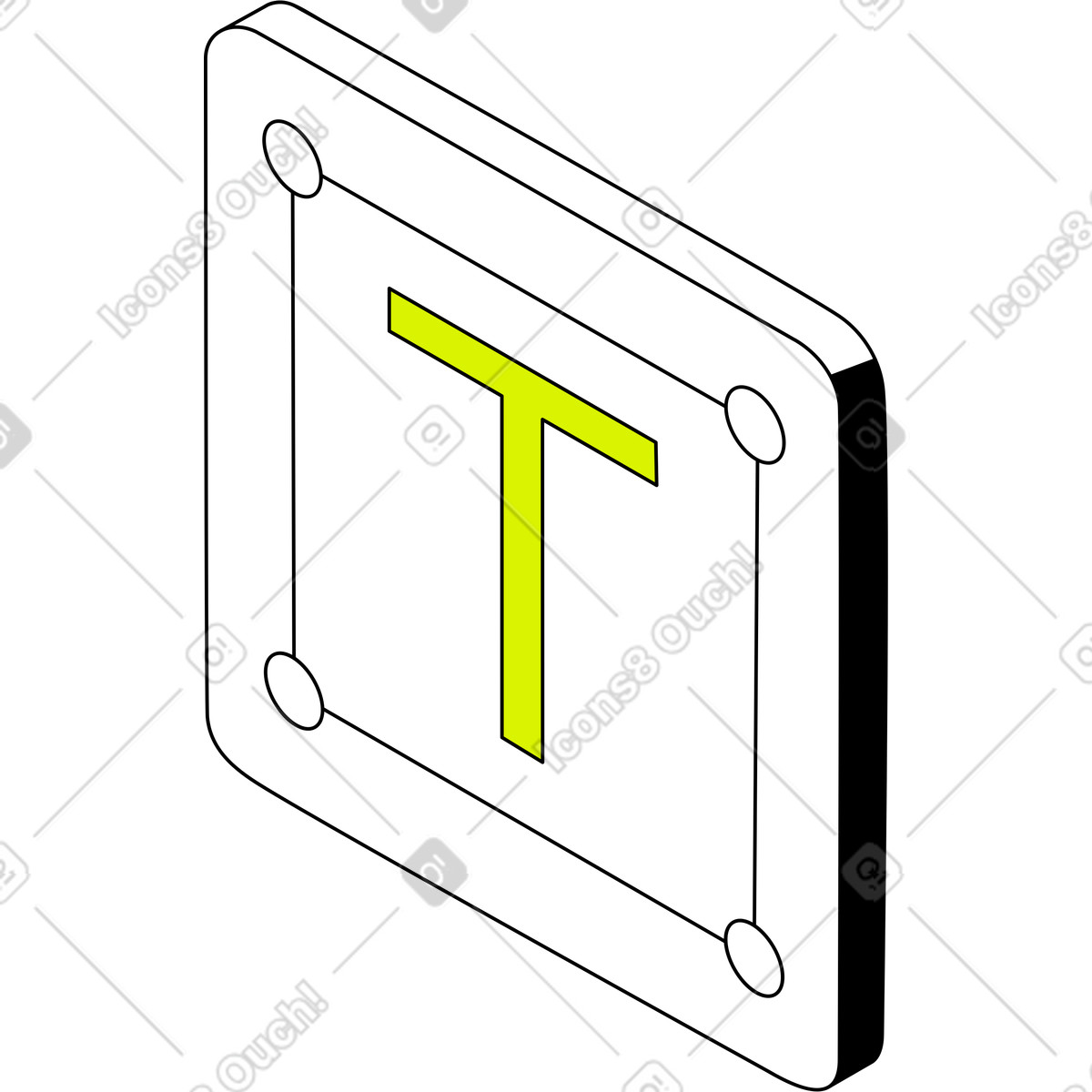 Иллюстрация Текстовая кнопка в стиле Isometric — скачать в форматах PNG, SVG