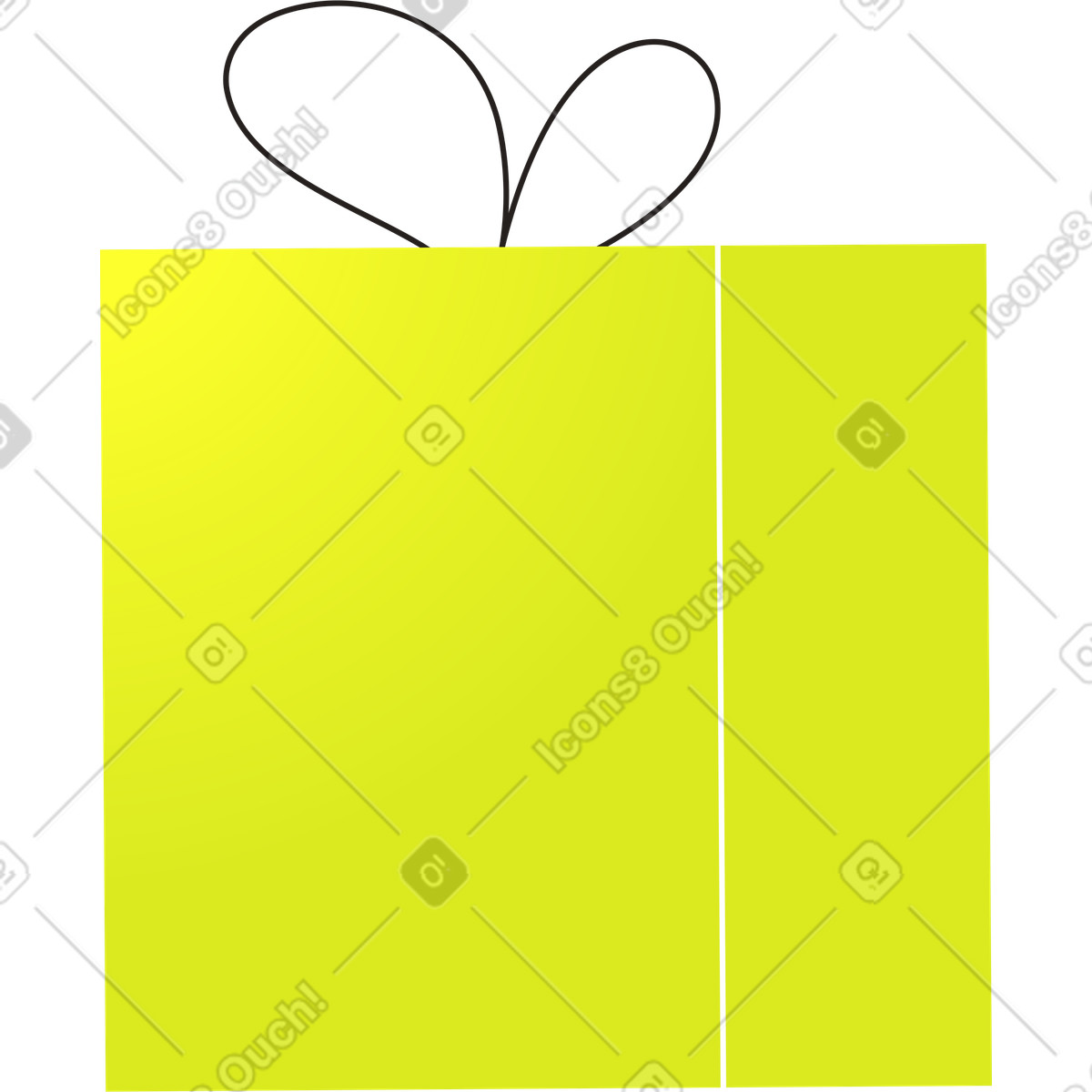 Grünes geschenk-Illustration im Like-Stil als Download in PNG, SVG