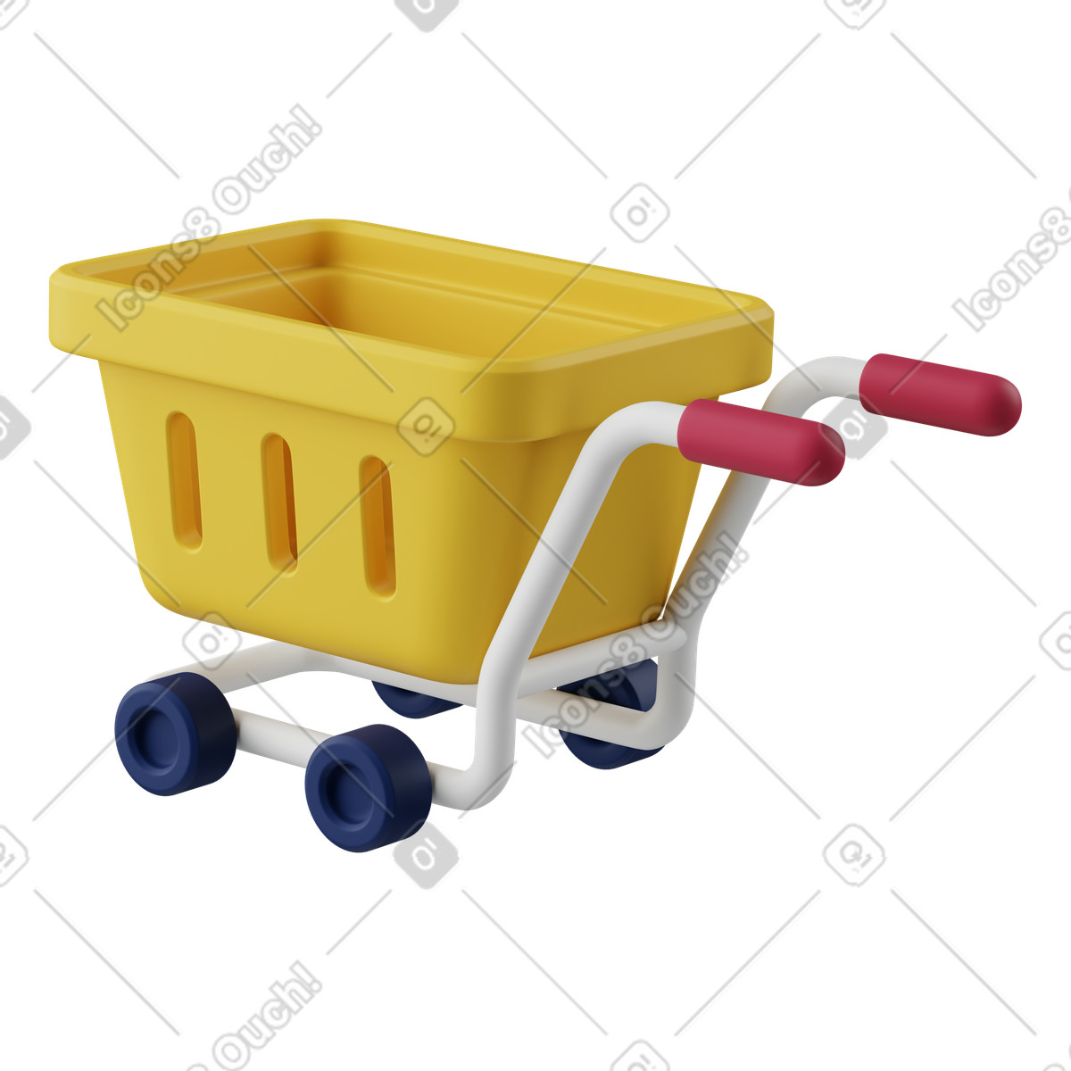Shopping cart on white, Retail and ecommerce illustration in PNG, SVG