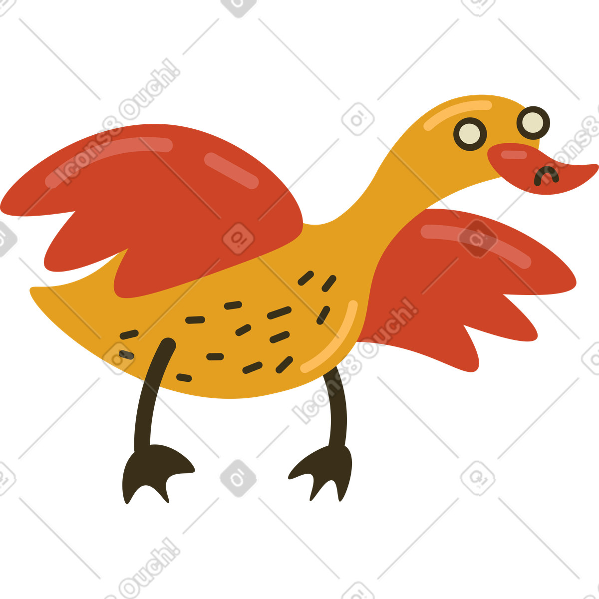 Illustration Canard dans le style Arabica à télécharger aux formats PNG, SVG