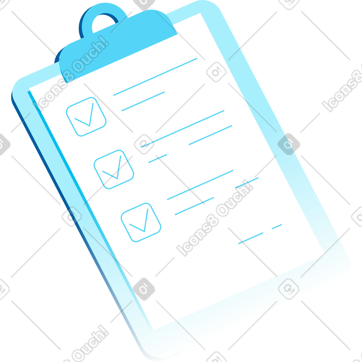 Clipboard illustration in Icy style download in PNG, SVG