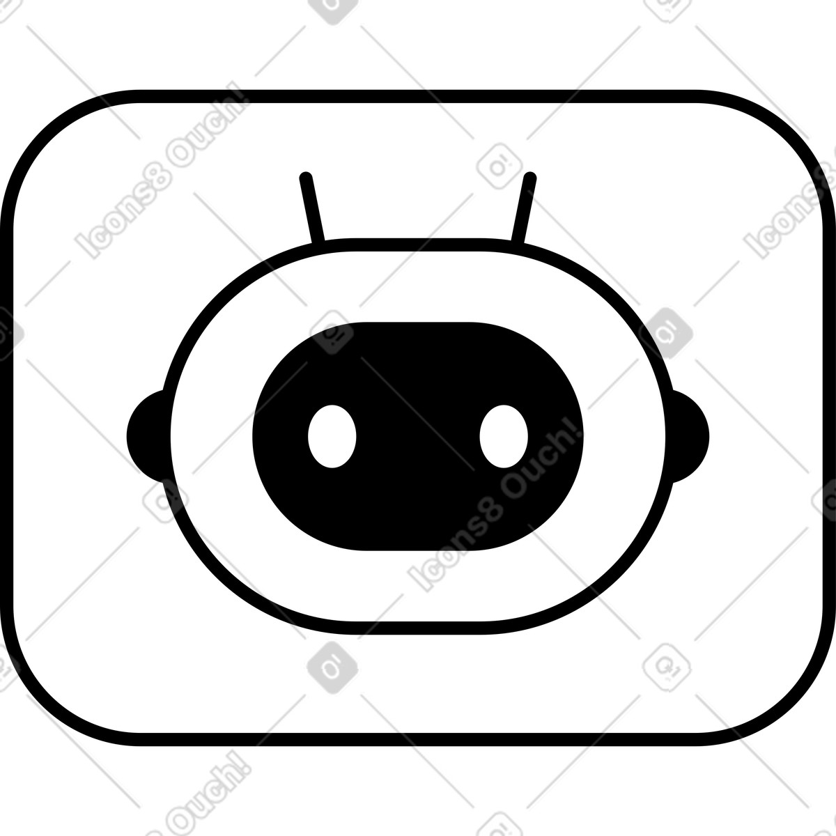 Bot icon illustration in Azure style download in PNG, SVG