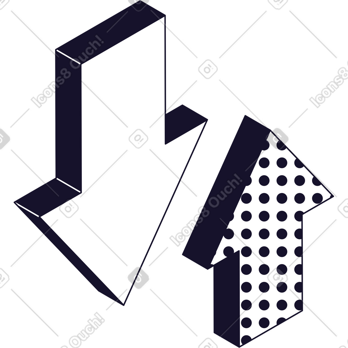 Frecce su e gi&ugrave; illustrazione in stile Node scarica in PNG, SVG