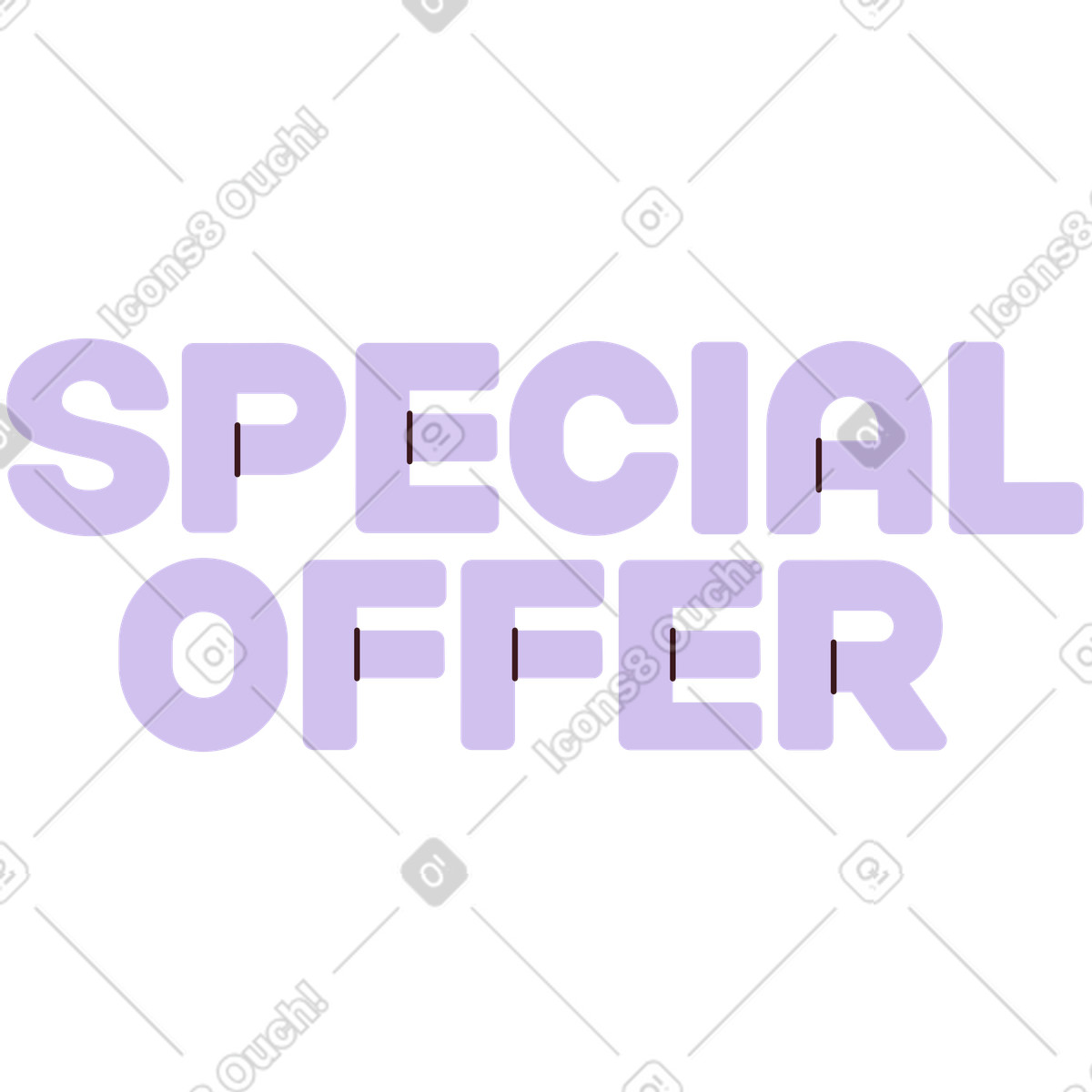 Ilustración Oferta especial de letras en estilo Folks a descargar en PNG y SVG