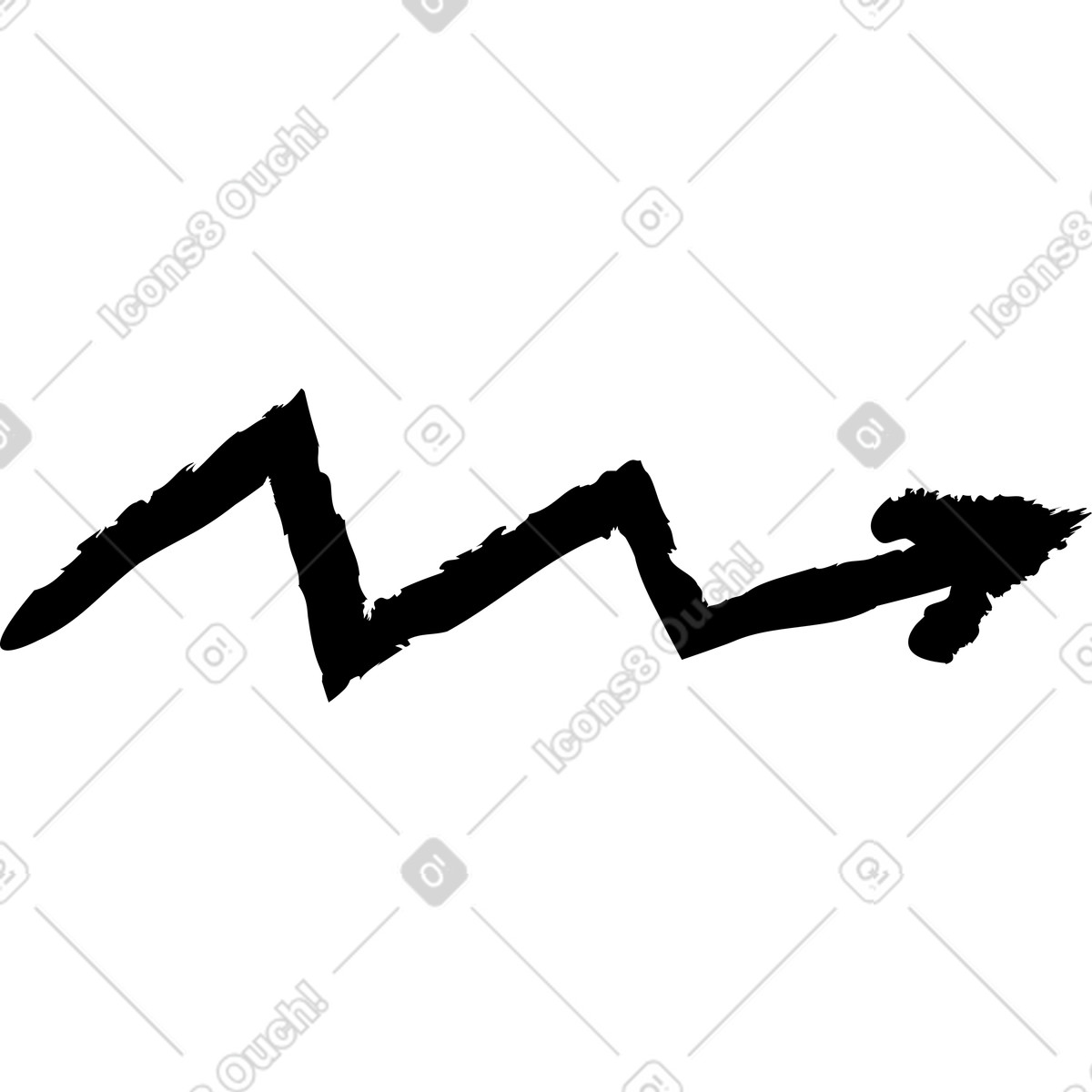 Pfeil im zickzack-Illustration Twirl-Stil als Download in PNG, SVG