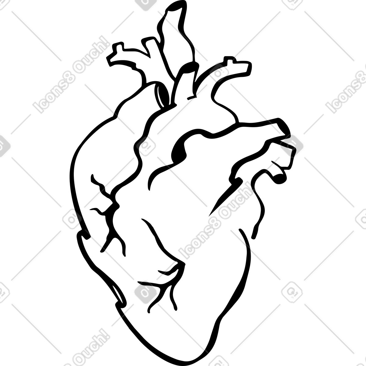 Menschenherz-Illustration im Line-Stil als Download in PNG, SVG