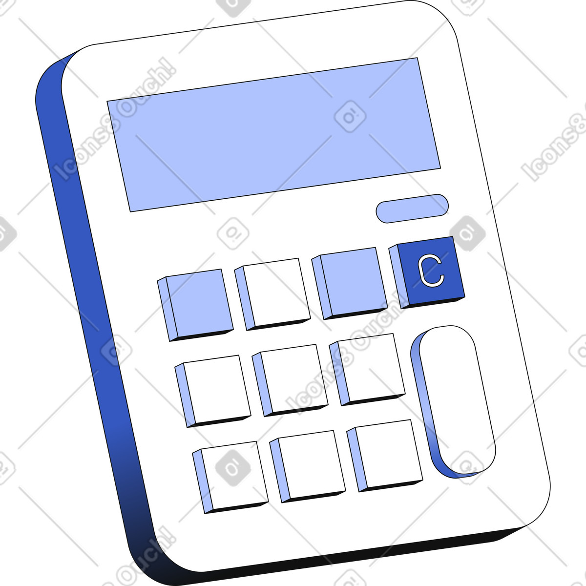 Calculator illustration in Techny style download in PNG, SVG