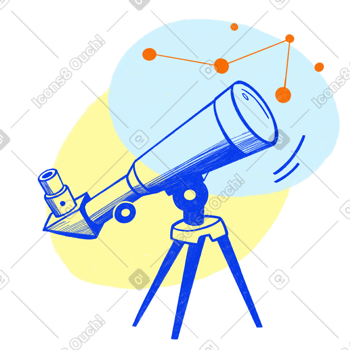 Observing the stars through a telescope illustration constellations clipart graphics