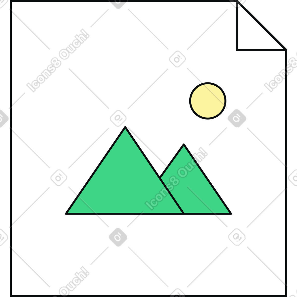 Image file icon illustration in Teko style download in PNG, SVG
