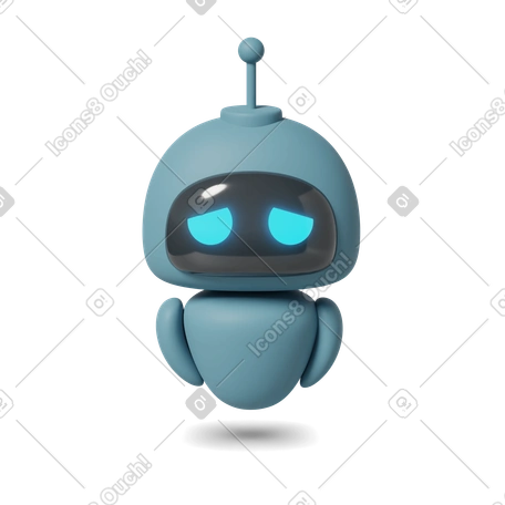 Illustration 3D Chatgpt robot sad dans le style Technologie Casual life à télécharger aux formats PNG, SVG