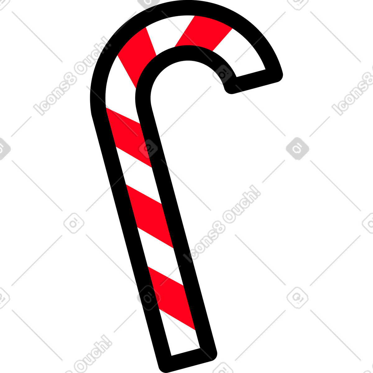 Candy cane illustration in Transistor style download in PNG, SVG