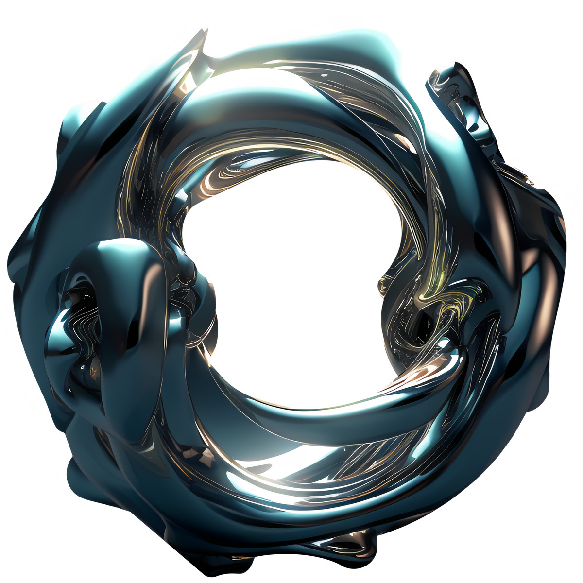 Illustration D abstract shiny metal form dans le style Metallic à télécharger aux formats PNG, SVG
