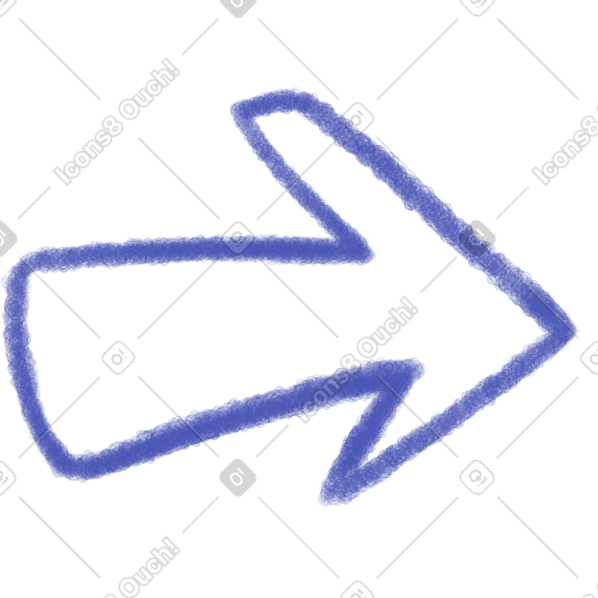 Ilustración Blue texture arrow en estilo Doodle a descargar en PNG y SVG