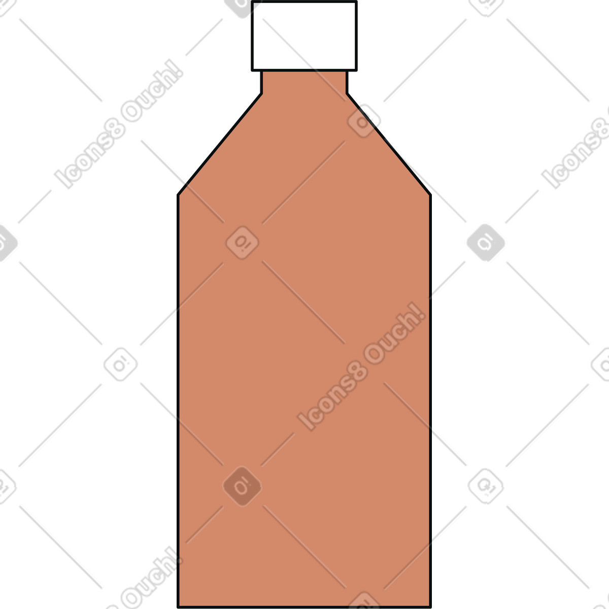 Brown Bottle illustration in Teko style download in PNG, SVG