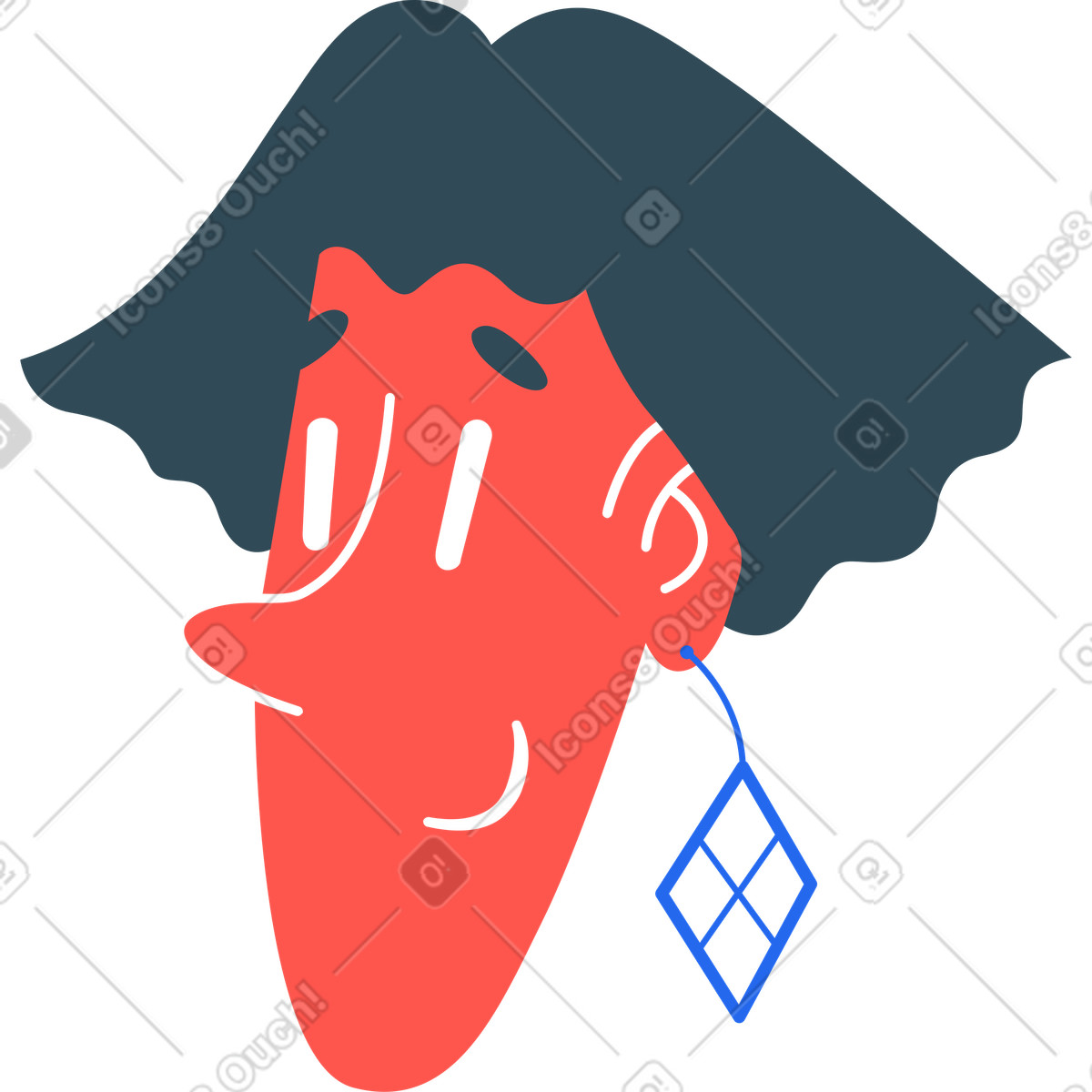 Illustration Tête de femme dans le style Kingdom à télécharger aux formats PNG, SVG