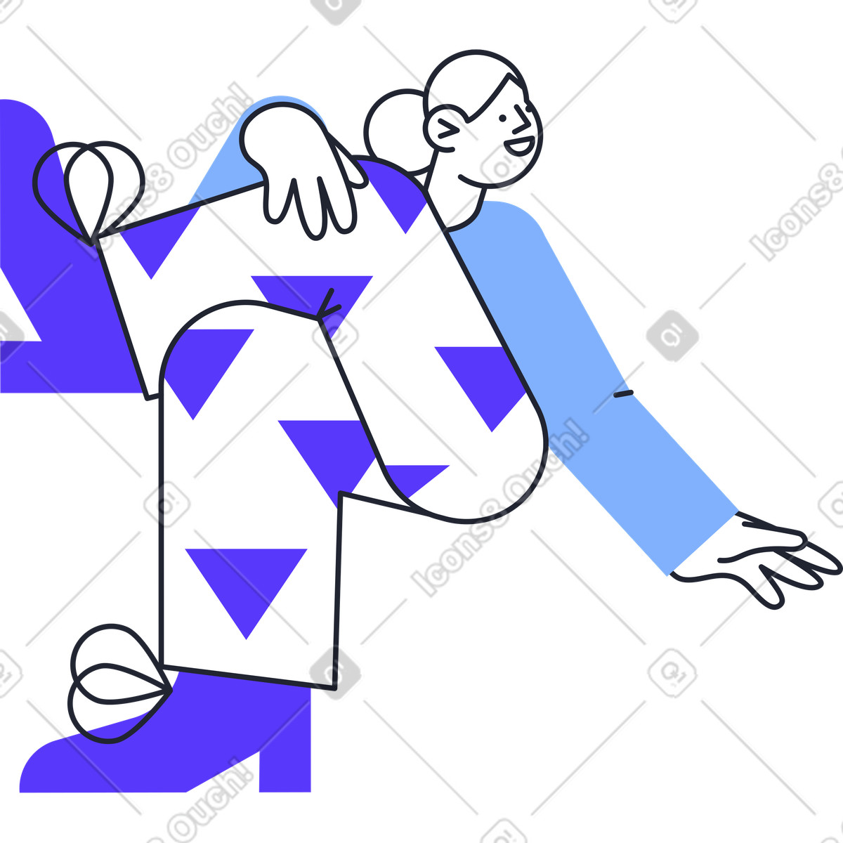 Illustration Femme sur balançoire dans le style Pablita à télécharger aux formats PNG, SVG