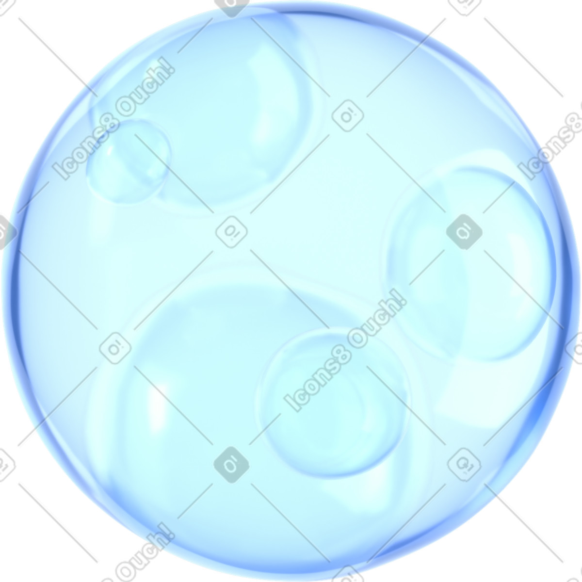 Illustration Bulle abstraite avec des bulles à l'intérieur dans le style 3D Glassy télécharger aux formats PNG, SVG