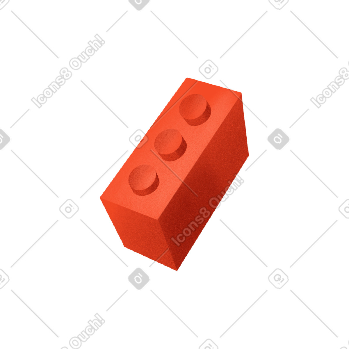 Red lego brick illustration in Gleam style download in PNG, SVG