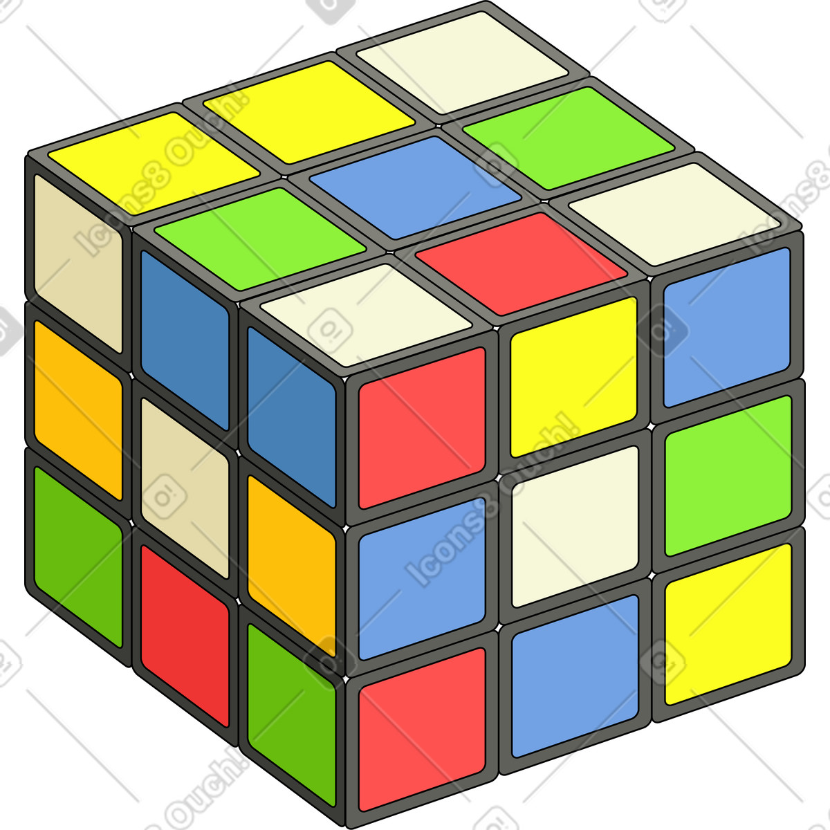 下载 Retro 风格的 魔方 插画，支持 PNG、SVG 格式