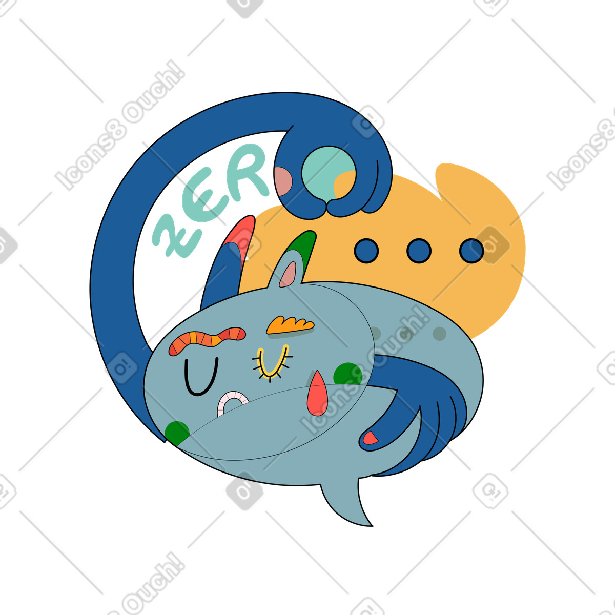 Nessun messaggio illustrazione in stile Surr scarica in PNG, SVG