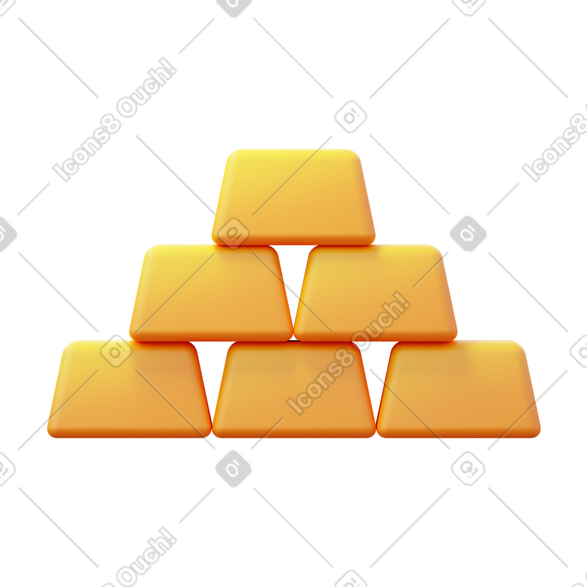 下载 3D Fluency 风格的 金条 插画，支持 PNG、SVG 格式