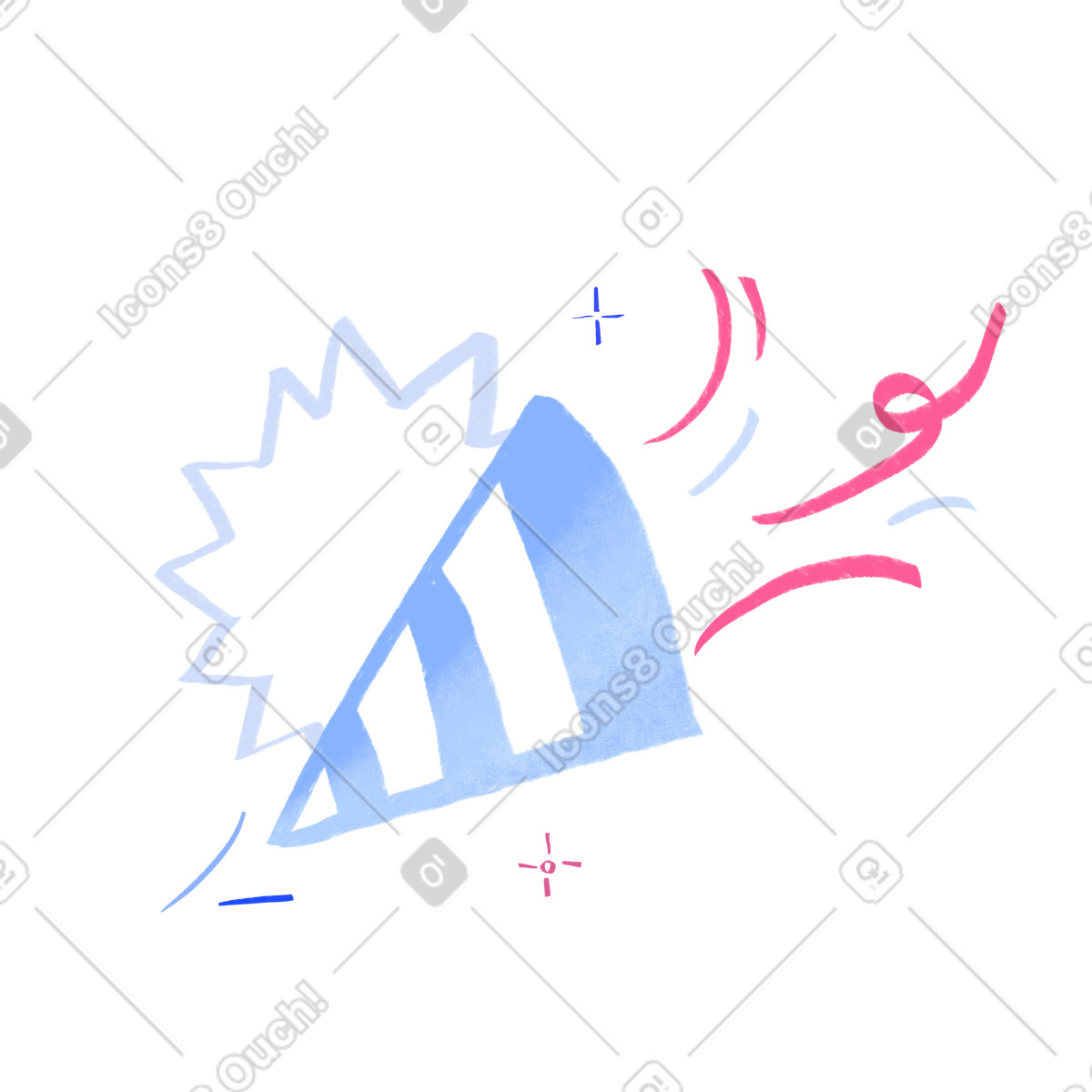 Illustration Celebration party popper exploding with colorful confetti shapes dans le style Quirky à télécharger aux formats PNG, SVG