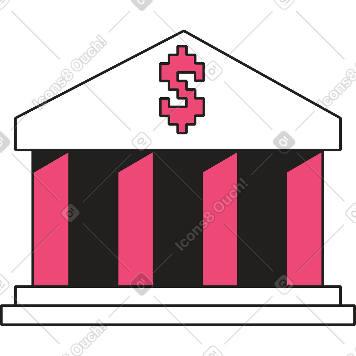 下载 Dazzle Line 风格的 银行大楼 插画，支持 PNG、SVG 格式
