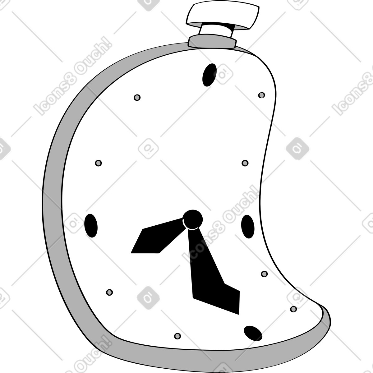 Clock illustration in Looney style download in PNG, SVG