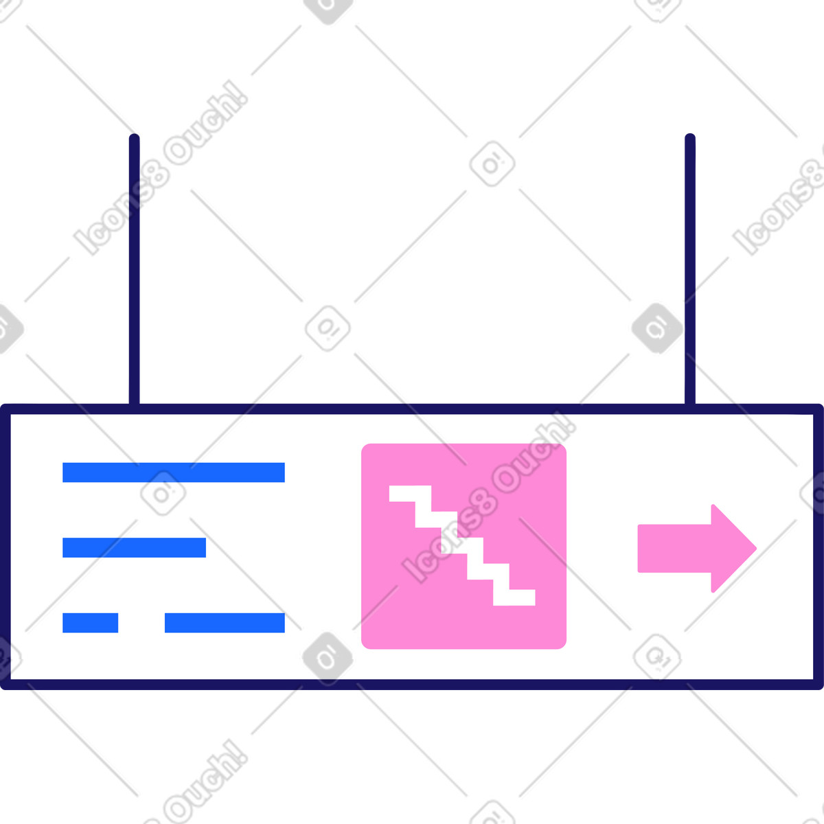 City exit sign illustration in Matey style download in PNG, SVG
