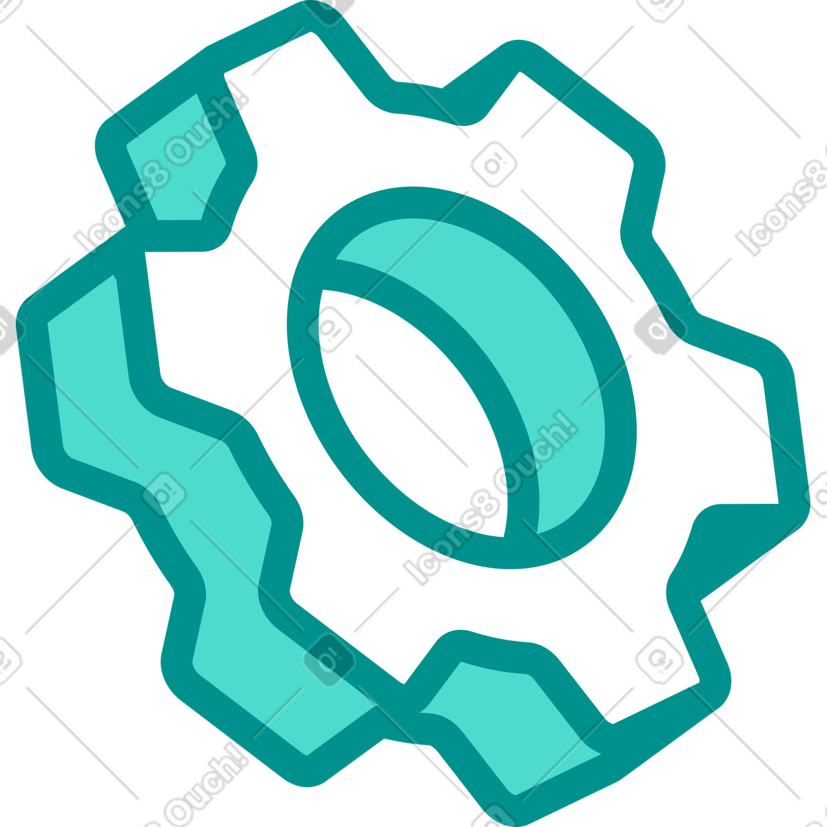 Ilustração de Engrenagem em perspectiva no estilo Natty para baixar PNG, SVG
