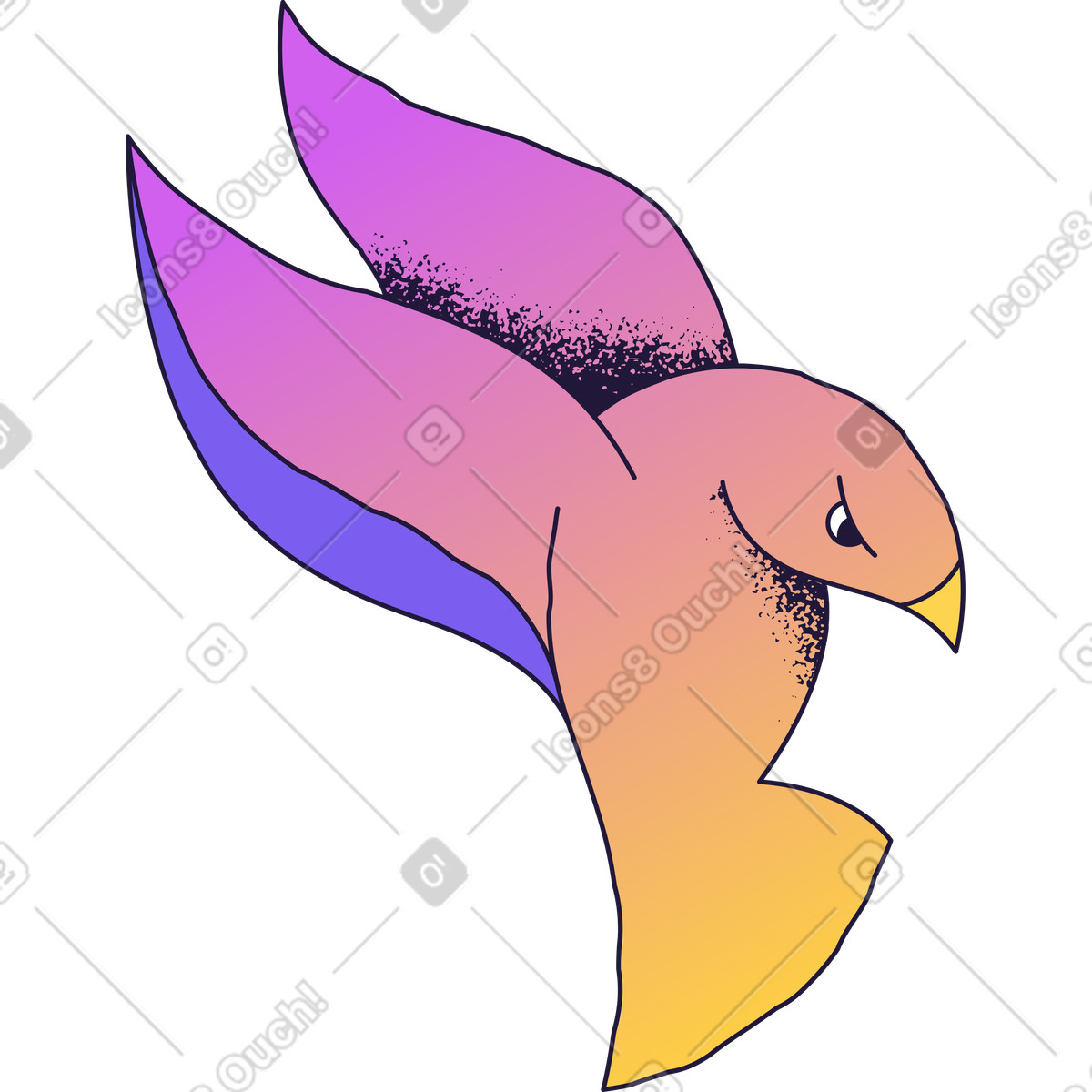 Ilustração de 鸟 em no estilo Conifer para baixar em PNG, SVG