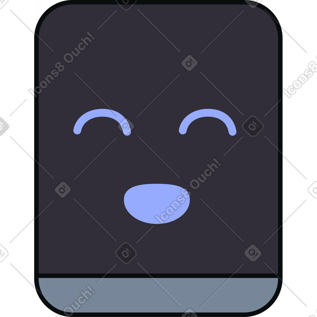 Ilustración Altavoz inteligente con ia y pantalla facial en estilo Teko a descargar en PNG SVG
