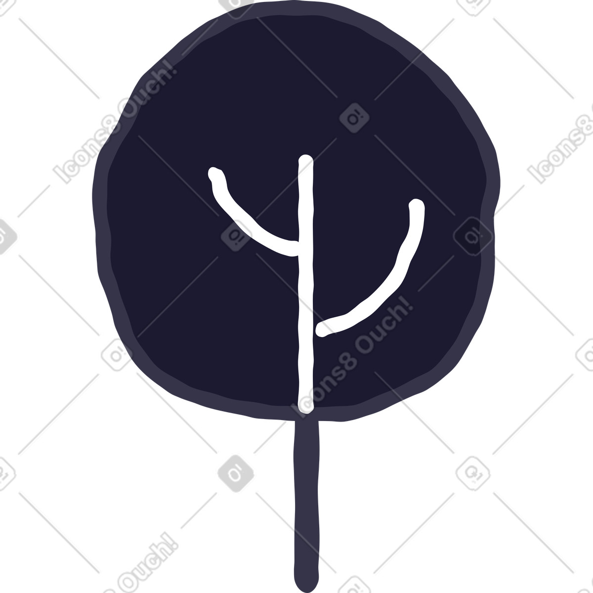Baum-Illustration im Stripy-Stil als Download in PNG, SVG