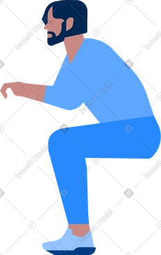 앉아있는 수염 난 남자 PNG, SVG