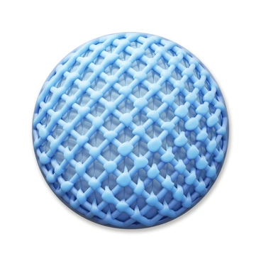 A close-up view of a microfiber cloth with a detailed weave pattern. The fibers are densely packed together, showcasing their soft texture and intricate interlocking structure. The magnification reveals the fine threads in shades of light blue and gray, highlighting the unique texture of the cloth. The illustration focuses on the depth and dimensionality of the weave, with a clear emphasis on the individual strands and their arrangement.