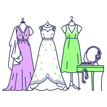 A quaint bridal shop is filled with vintage wedding dresses and veils elegantly displayed. On the left, a long satin gown with intricate lace details hangs on a mannequin, complemented by a delicate veil cascading down. Next to it, a classic tea-length dress features embroidered floral patterns, arranged neatly on a rack. A vintage-style mirror reflects the dresses, adding depth to the scene. In the background, a small table holds a collection of antique bridal accessories, including pearl necklaces and hairpieces, invitingly arranged. The soft lighting creates a warm atmosphere, enhancing the charm of the shop.