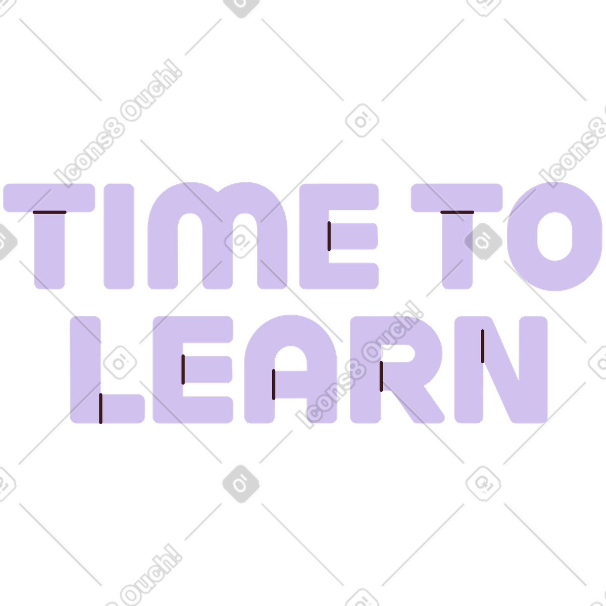 Lettering time to learn text illustration education clipart graphics in SVG, PNG