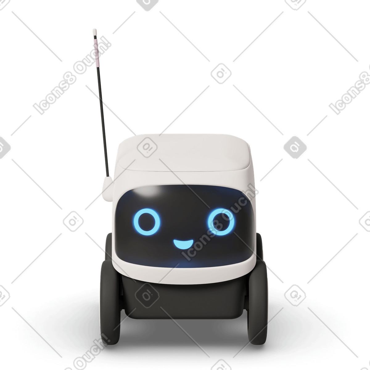 3D Casual life 스타일의 Delivery robot 일러스트레이션 PNG, SVG 다운로드