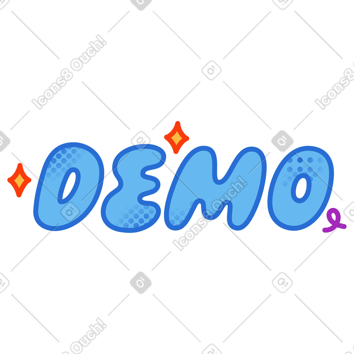 Aufkleber demotext-Illustration im Purrfect-Stil als Download in PNG, SVG