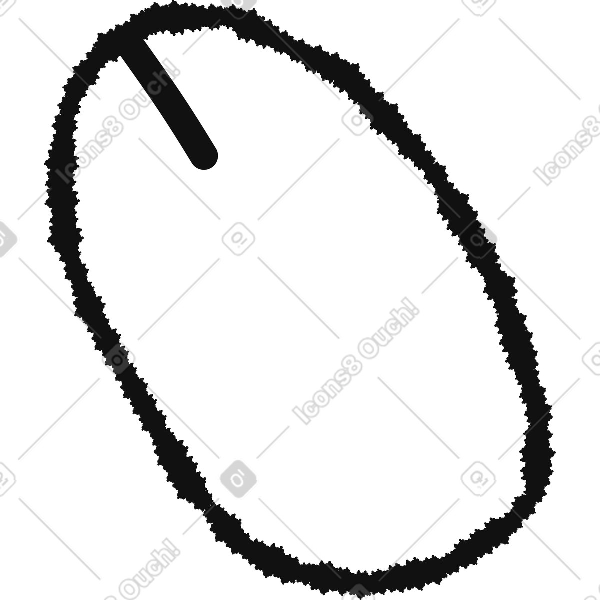 Ilustración Trazo de pincel del cursor ratón que crea una forma irregular mancha para resaltar en estilo Bold People a descargar en PNG y SVG