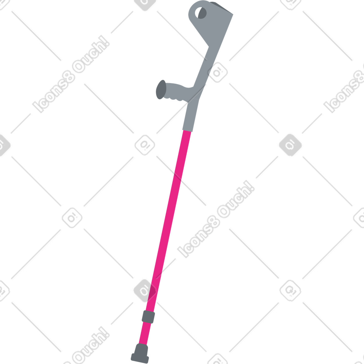 Elbow crutch illustration showcasing forearm support clipart image available in PNG